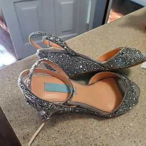 Betsey johnson elora sparkle wedge